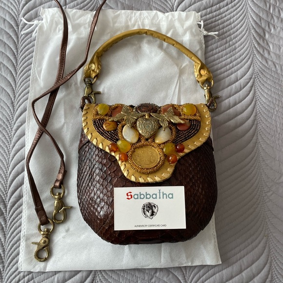Python Sabbatha Rahzuardi 'MENTAWAI COLONIAL GOLD' genuine couture bag OOAK - Picture 4 of 13